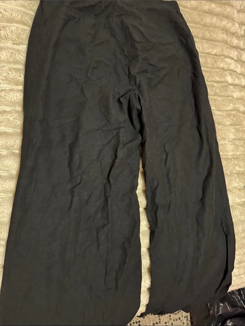 H&M Black Wide Leg Linen Women's Pants